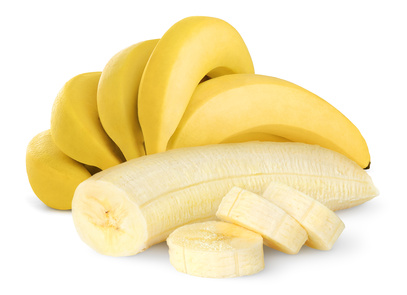 Ripe bananas isolated on shite