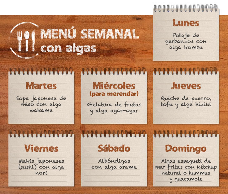 menu semanal algas