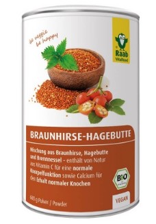 Supplément, poudre de Braunhirse-Hagebutte, collagène végétal